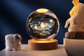 LAYMODA Premium Table Decor Crystall Ball Night Lamp